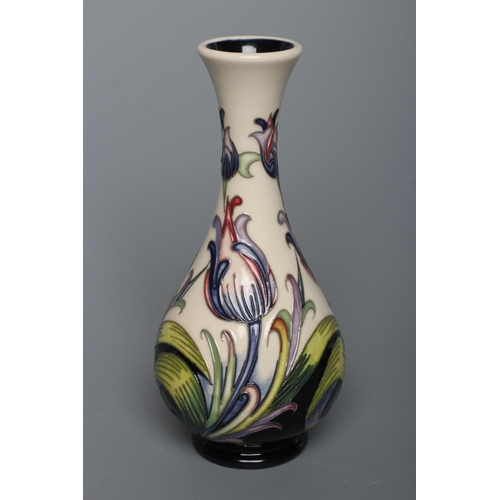 66 - A MOORCROFT POTTERY DEBBIE'S DREAM PATTERN VASE, 2015, of slender baluster form tubelined and painte... 