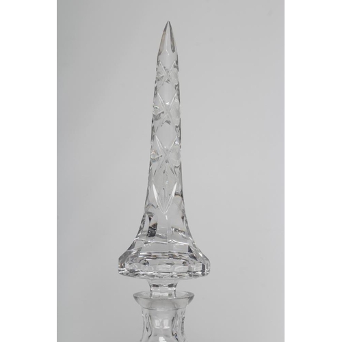 91 - A LARGE CLEAR GLASS FLACON AND STOPPER, 20th century, the 13