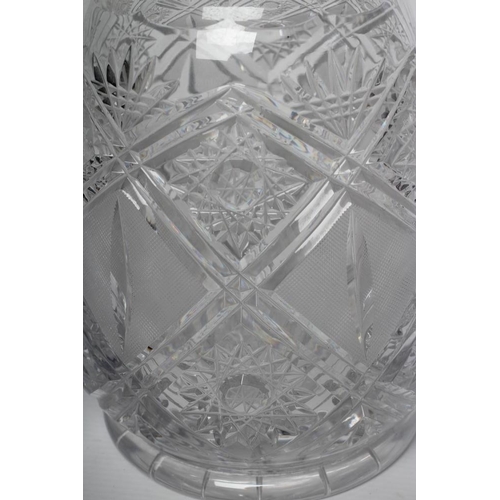 91 - A LARGE CLEAR GLASS FLACON AND STOPPER, 20th century, the 13