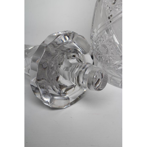 91 - A LARGE CLEAR GLASS FLACON AND STOPPER, 20th century, the 13