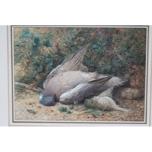 633 - HARRY SUTTON PALMER (1854-1933) Still Life with Game Birds, watercolour heightened with white, signe... 