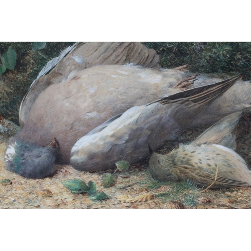 633 - HARRY SUTTON PALMER (1854-1933) Still Life with Game Birds, watercolour heightened with white, signe... 