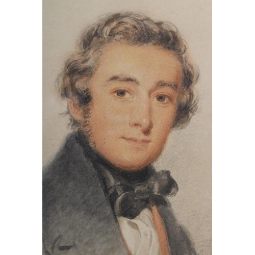 634 - JOHN HENRY MOLE (1814-1886) Portrait of Edward Chambers Snr., watercolour, miniature, signed and dat... 