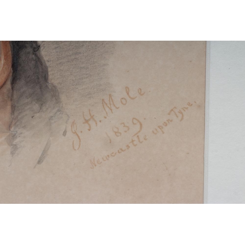 634 - JOHN HENRY MOLE (1814-1886) Portrait of Edward Chambers Snr., watercolour, miniature, signed and dat... 