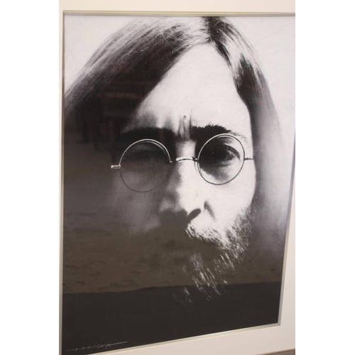 642 - E ANTHONY ORME (b.1945) Portrait of John Lennon, pastel en grisaille, signed, 42 1/2