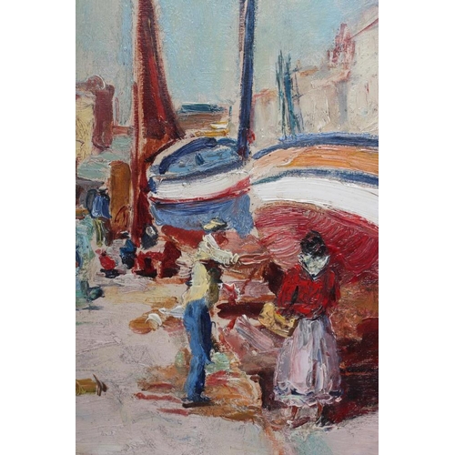 703 - PHILIP NAVIASKY (1884-1983) French Harbour Scene, oil on board, signed, 15