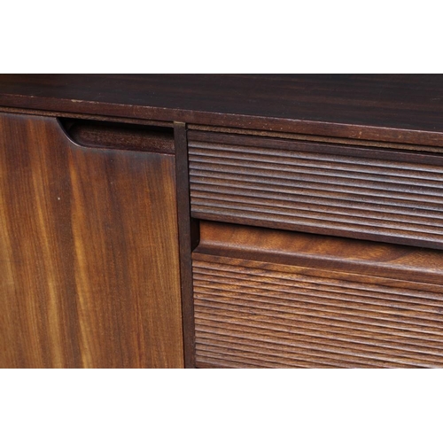 801 - RICHARD HORNBY FOR FYNE LADYE AN AFRORMOSA TEAK SIDEBOARD, mid 20th century, the fascia with three r... 