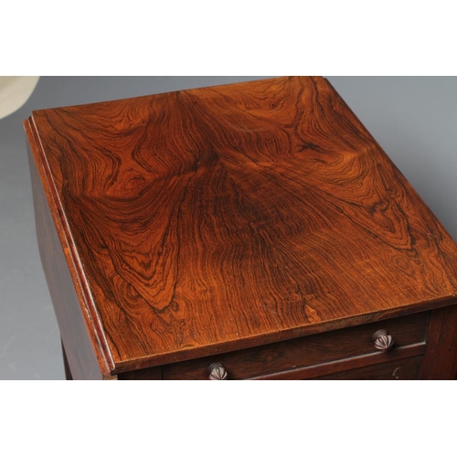 840 - A WILLIAM IV ROSEWOOD WORK TABLE, in the manner of Gillows, early 19th century, the rounded oblong t... 