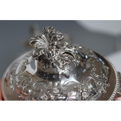 114 - A VICTORIAN SILVER FOUR PIECE TEA AND COFFEE SERVICE, maker Hands & Son, London 1863, of baluster fo... 