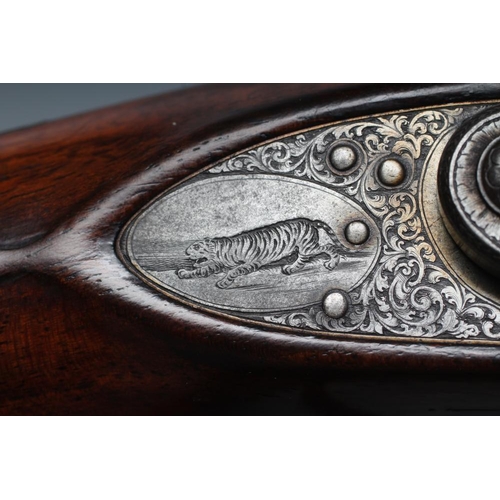 451 - A WILLIAMS & POWELL PERCUSSION 14 BORE DOUBLE BARRELLED SHOTGUN, the 29 1/2