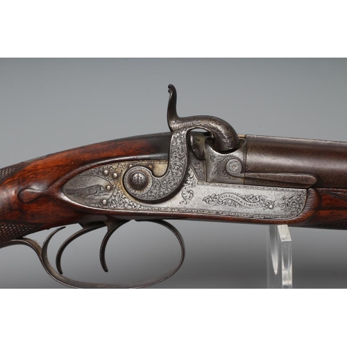 451 - A WILLIAMS & POWELL PERCUSSION 14 BORE DOUBLE BARRELLED SHOTGUN, the 29 1/2