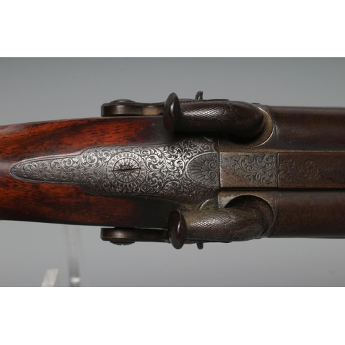 451 - A WILLIAMS & POWELL PERCUSSION 14 BORE DOUBLE BARRELLED SHOTGUN, the 29 1/2