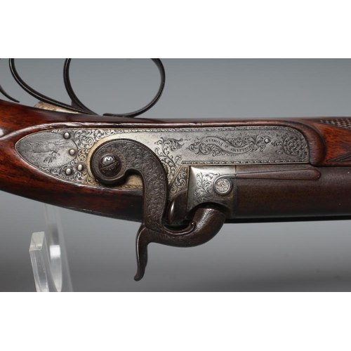 451 - A WILLIAMS & POWELL PERCUSSION 14 BORE DOUBLE BARRELLED SHOTGUN, the 29 1/2