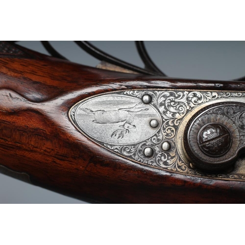 451 - A WILLIAMS & POWELL PERCUSSION 14 BORE DOUBLE BARRELLED SHOTGUN, the 29 1/2