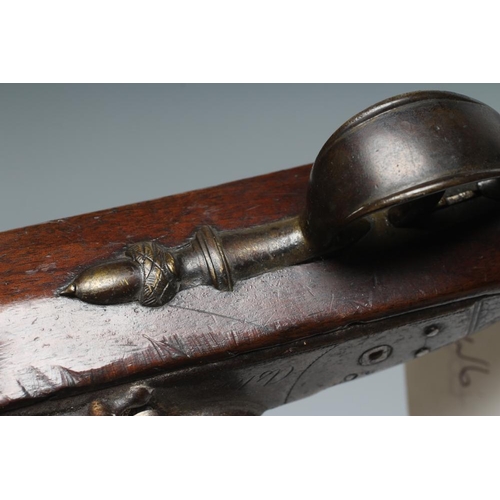 456 - A FLINTLOCK PISTOL BY ASTON, MANCHESTER, the 9 1/4