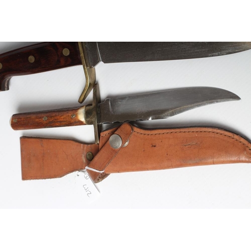 462 - THREE 20TH CENTURY BOWIE KNIVES comprising a Western W49 with 9 3/8