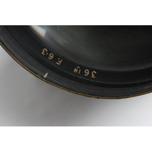 472 - A RARE WWII SPITFIRE RECONNAISSANCE LENS, stamped with broad arrows and REF. No. 14A/2443 to the sid... 