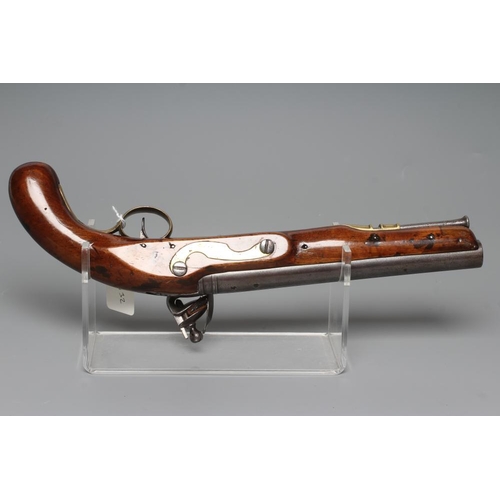 482 - A FLINTLOCK PISTOL, the 9 1/8