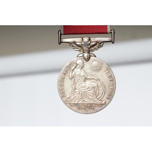 499 - A BRITISH EMPIRE MEDAL awarded to Walter Pedley Bywater, with red and white ribbon, spare ribbon and... 