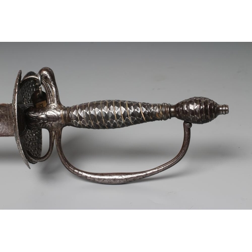 527 - AN ENGLISH SMALL SWORD, c.1730, the 29 1/2