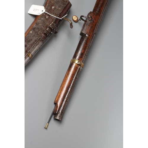 532 - TWO MATCHLOCK MUSKETS, comprising a Chinese c. 1840 example, with 37 1/2