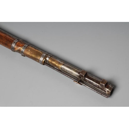 532 - TWO MATCHLOCK MUSKETS, comprising a Chinese c. 1840 example, with 37 1/2