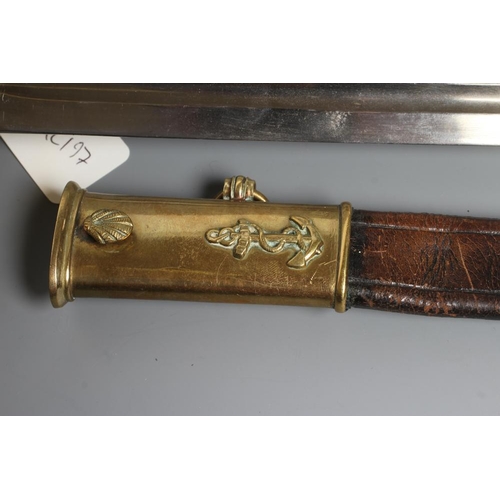 546 - A FRENCH NAVAL OFFICER'S SWORD with 27 1/2