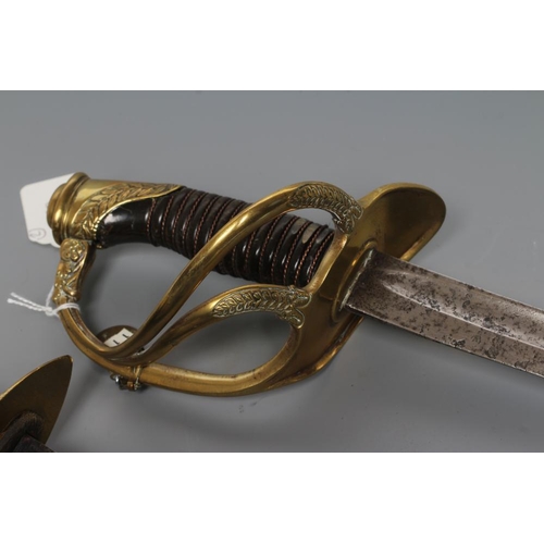 547 - TWO FRENCH LIGHT CAVALRY SABRES, both 19th century, one with 30