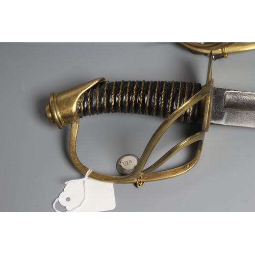 547 - TWO FRENCH LIGHT CAVALRY SABRES, both 19th century, one with 30