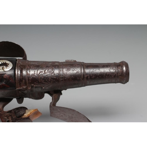 568 - A RARE FLINTLOCK PISTOL by Delany, London, the 3 1/4