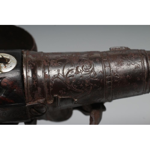 568 - A RARE FLINTLOCK PISTOL by Delany, London, the 3 1/4