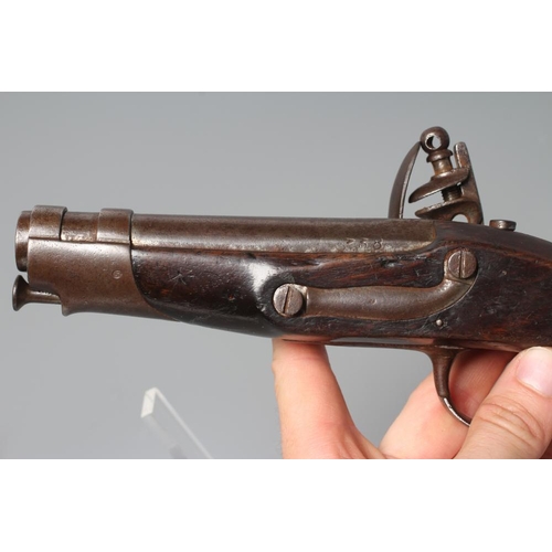 569 - A FRENCH MANUF FLINTLOCK PISTOL, with 5