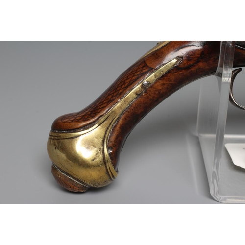 578 - A FLINTLOCK HOLSTER PISTOL with 12 5/8