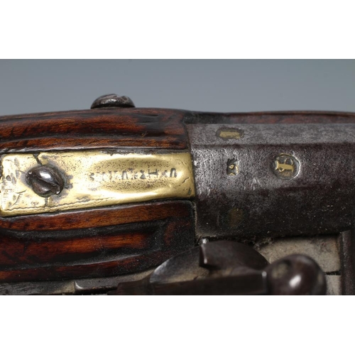 578 - A FLINTLOCK HOLSTER PISTOL with 12 5/8