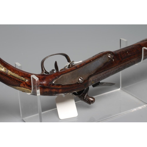 578 - A FLINTLOCK HOLSTER PISTOL with 12 5/8