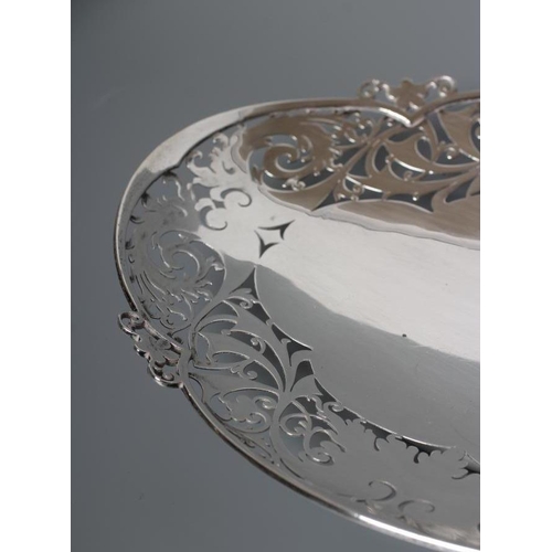 96 - A SILVER DISH, maker Viners, Sheffield 1937, of rounded quatrefoil form, the rim stamped and pierced... 