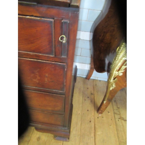 857 - A GEORGIAN MAHOGANY BUREAU BOOKCASE, third quarter 18th century, the moulded cornice with broken ped... 