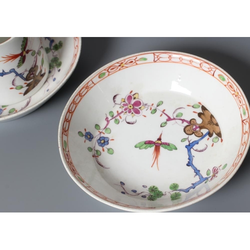 24 - TWO MARCOLINI MEISSEN PORCELAIN CANS AND SAUCERS, late 18th century, painted in polychrome enamels w... 