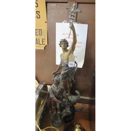 293 - TWO METAL SPELTER FIGURES