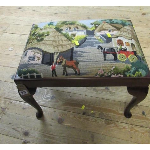 971 - EMBROIDERED STOOL