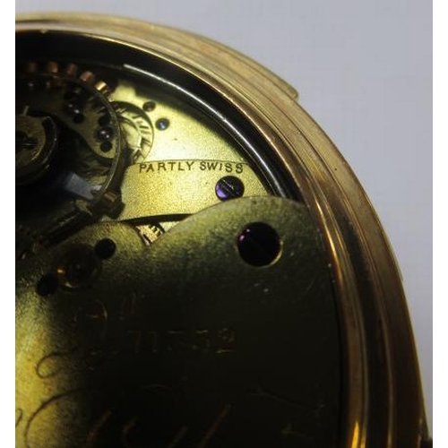 153 - A LATE VICTORIAN 18CT GOLD MINUTE REPEATER HUNTER TOP WIND POCKET WATCH, the white dial with black R... 