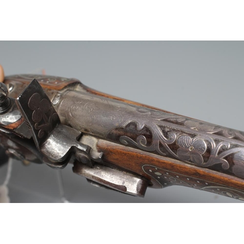 504 - A TURKISH FLINTLOCK HOLSTER PISTOL, 19th century, with 13 1/2