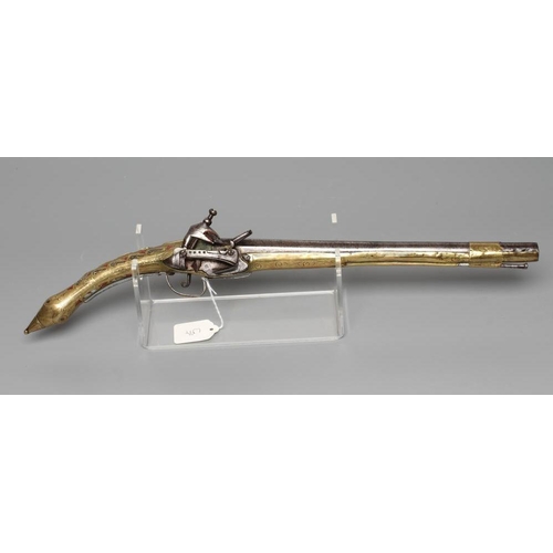 510 - A TURKISH FLINTLOCK PISTOL, early 19th century, with 13 1/8