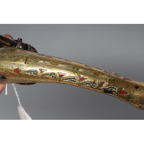 510 - A TURKISH FLINTLOCK PISTOL, early 19th century, with 13 1/8