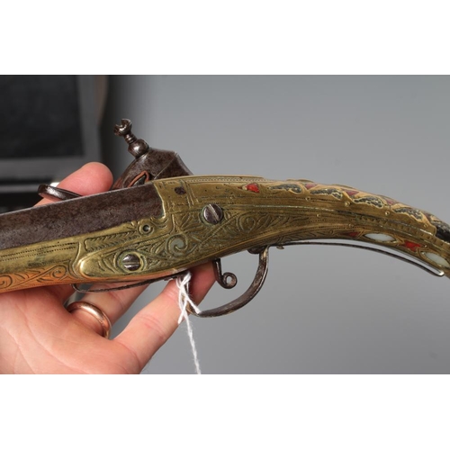 510 - A TURKISH FLINTLOCK PISTOL, early 19th century, with 13 1/8