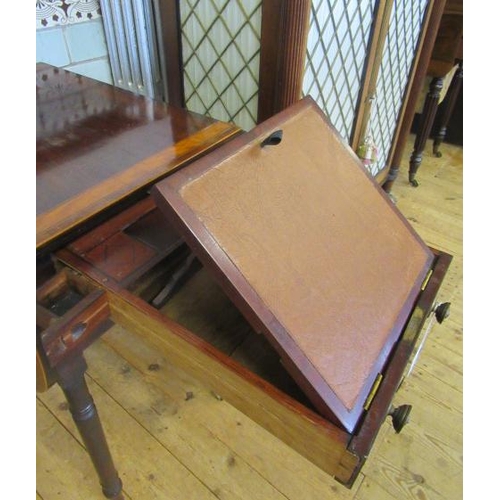 825 - A LADY'S REGENCY MAHOGANY DROP LEAF SMALL WRITING TABLE, early 19th century, the rounded oblong top ... 