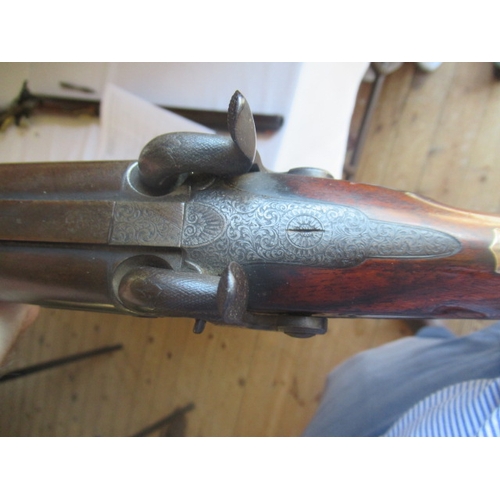 451 - A WILLIAMS & POWELL PERCUSSION 14 BORE DOUBLE BARRELLED SHOTGUN, the 29 1/2