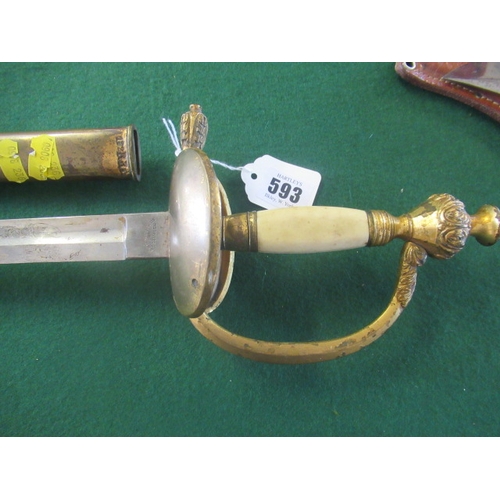 593 - A 1796 PATTERN INFANTRY OFFICER'S SWORD, the 32 1/2