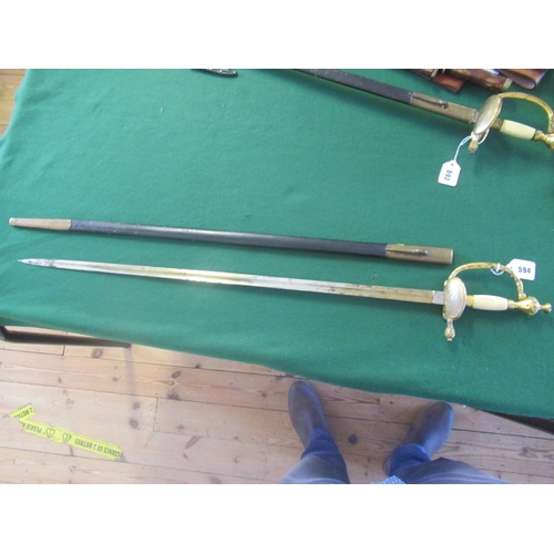 594 - A 1796 PATTERN INFANTRY OFFICER'S SWORD, the 32