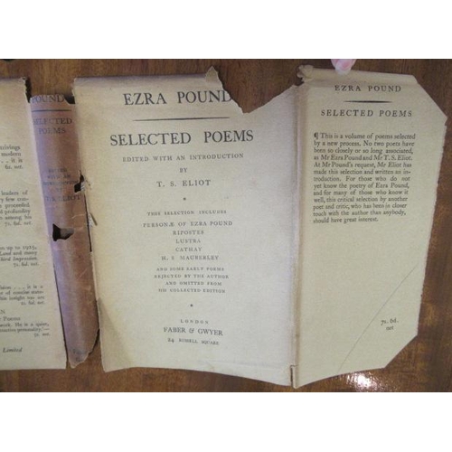 276 - EZRA POUND, SELECTED POEMS, edited by T S Eliot, 1928, Faber and Gwyer, Very good in a fair, torn du... 